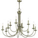 Estate 12 Light 36 inch Antique Brass 2-Tier Chandelier Ceiling Light