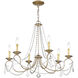 Pennington 6 Light 28 inch Hand Painted Antique Silver Leaf Chandelier Ceiling Light