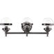 Oldwick 3 Light 24 inch Polished Black Chrome Vanity Sconce Wall Light