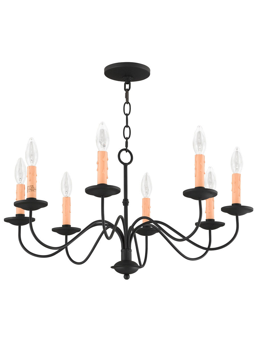 Heritage 8 Light 25 inch Black Chandelier Ceiling Light
