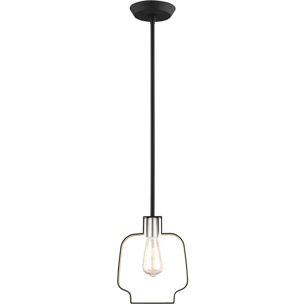 Meadowbrook 1 Light 8 inch Black with Brushed Nickel Accents Pendant Ceiling Light
