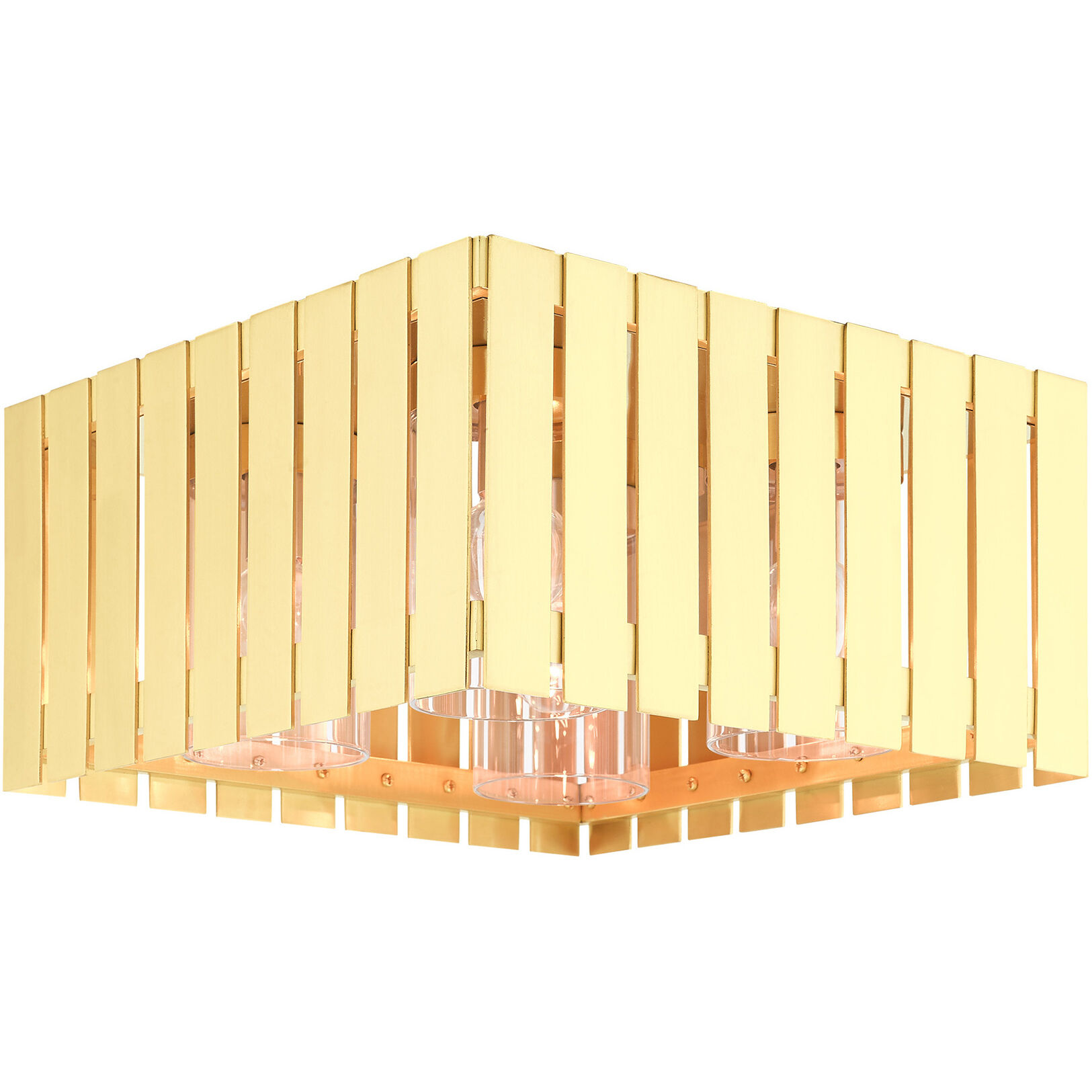 Greenwich 4 Light 13 inch Satin Brass Outdoor Flush Mount