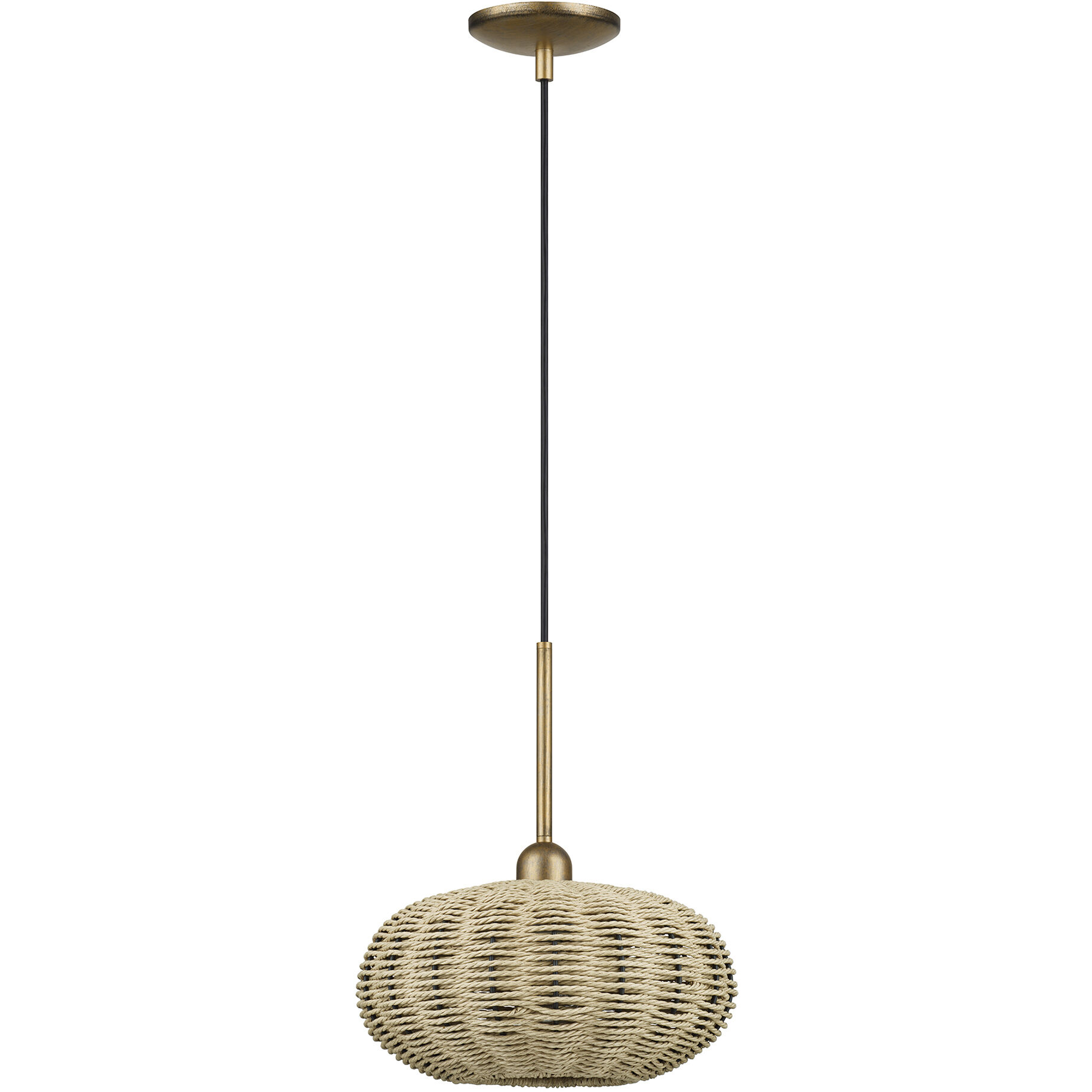 Summervine 1 Light 12 inch Antique Gold Leaf Pendant Ceiling Light