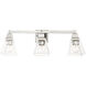 Mission 3 Light 25 inch Polished Chrome Vanity Sconce Wall Light