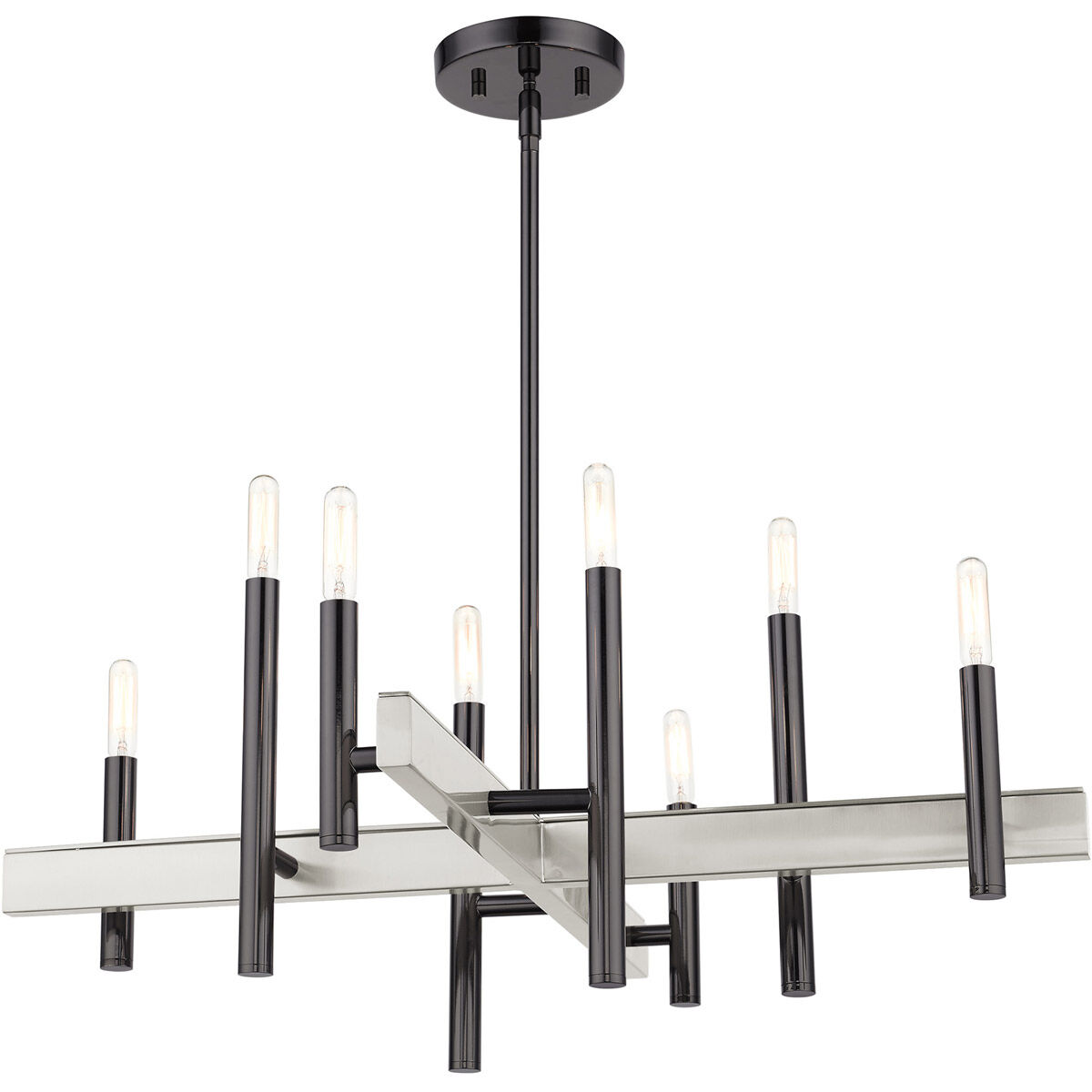 Denmark 8 Light 28 inch Black Chrome Chandelier Ceiling Light
