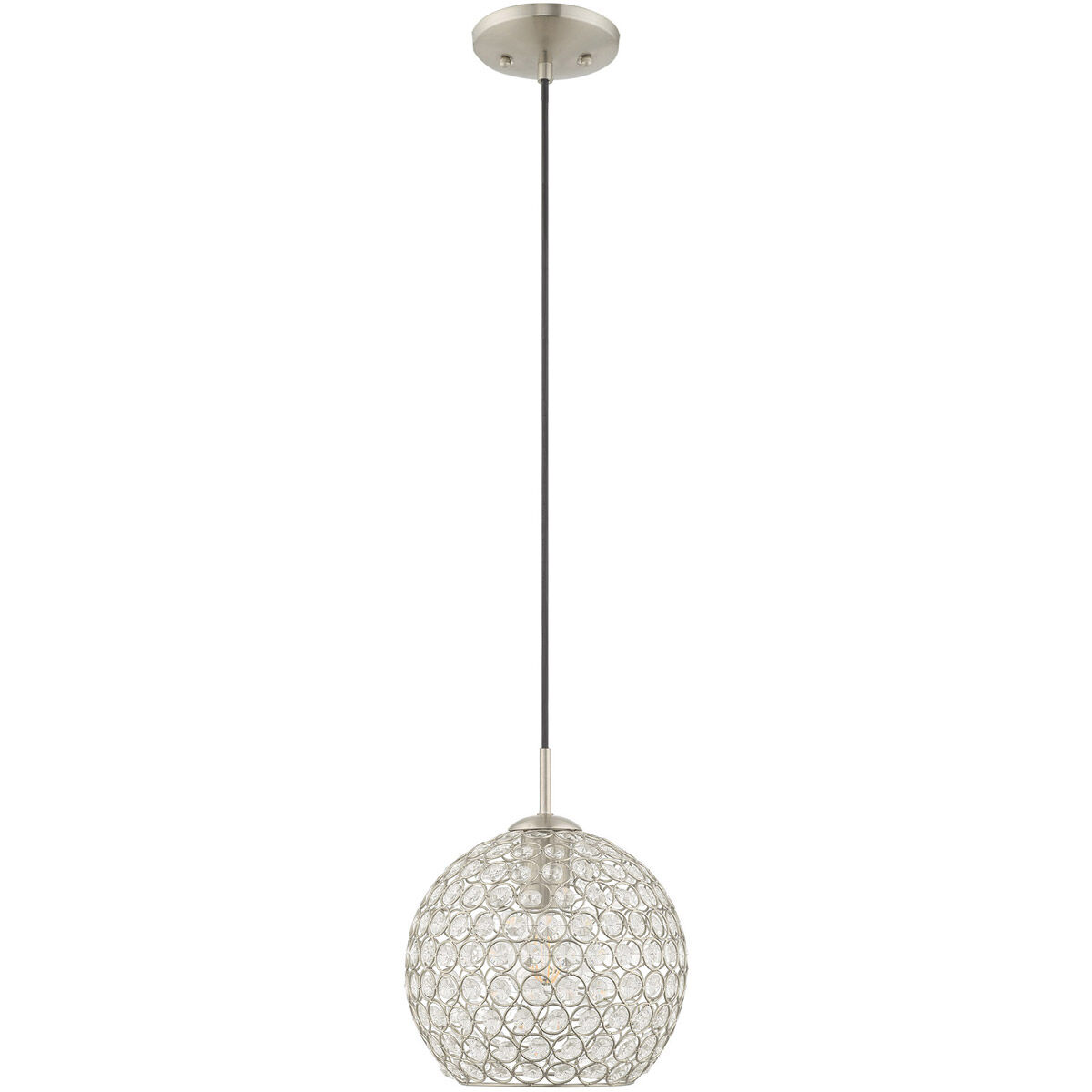 Cassandra 1 Light 9 inch Brushed Nickel Mini Pendant Ceiling Light