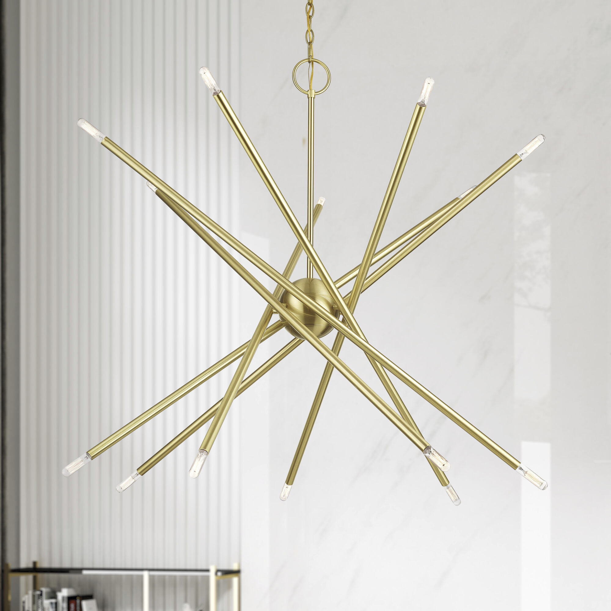 Soho 14 Light 40 inch Satin Brass Foyer Chandelier Ceiling Light