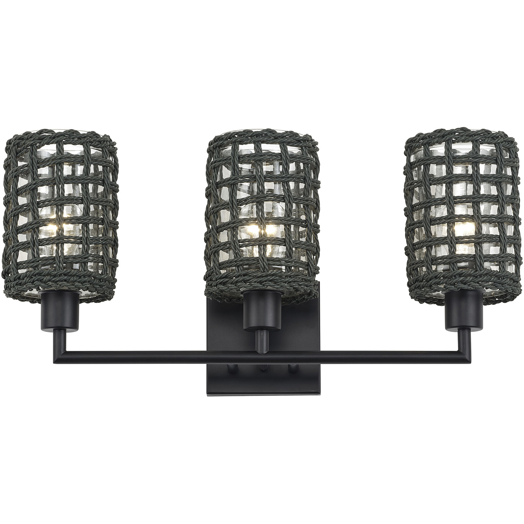 Twinewell 3 Light 23 inch Black Vanity Wall Sconce Wall Light