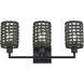 Twinewell 3 Light 23 inch Black Vanity Wall Sconce Wall Light