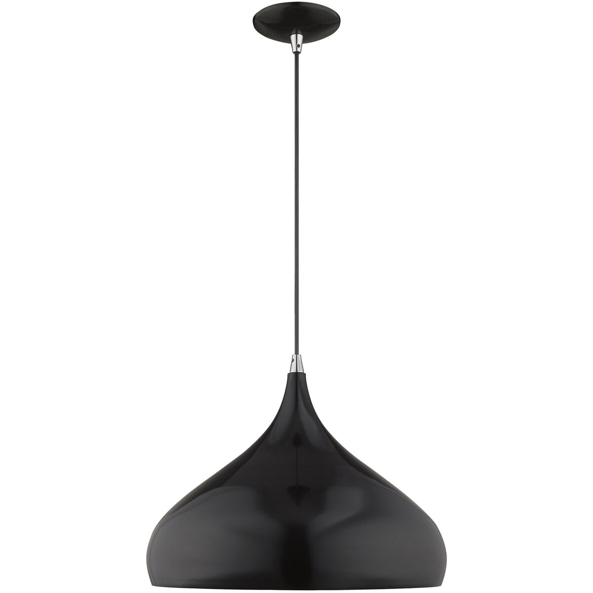 Allison 1 Light 16 inch Shiny Black Mini Pendant Ceiling Light