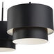 Zolana 3 Light 48 inch Black Linear Chandelier Ceiling Light, Extra Large