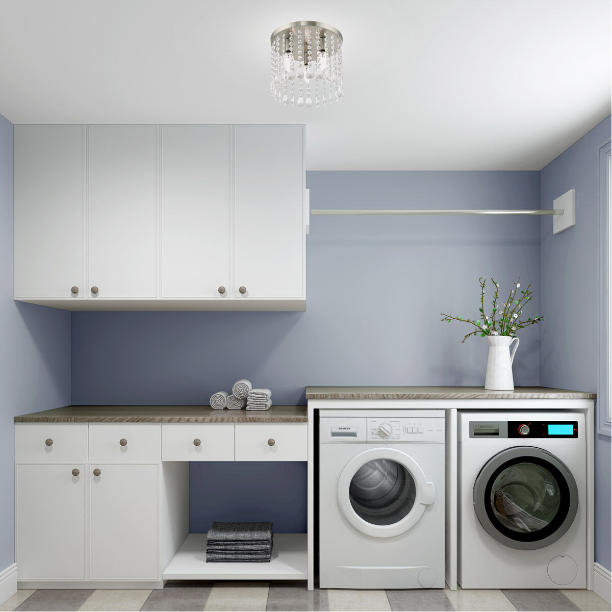 Elizabeth 3 Light 11 inch Brushed Nickel Flush Mount Ceiling Light