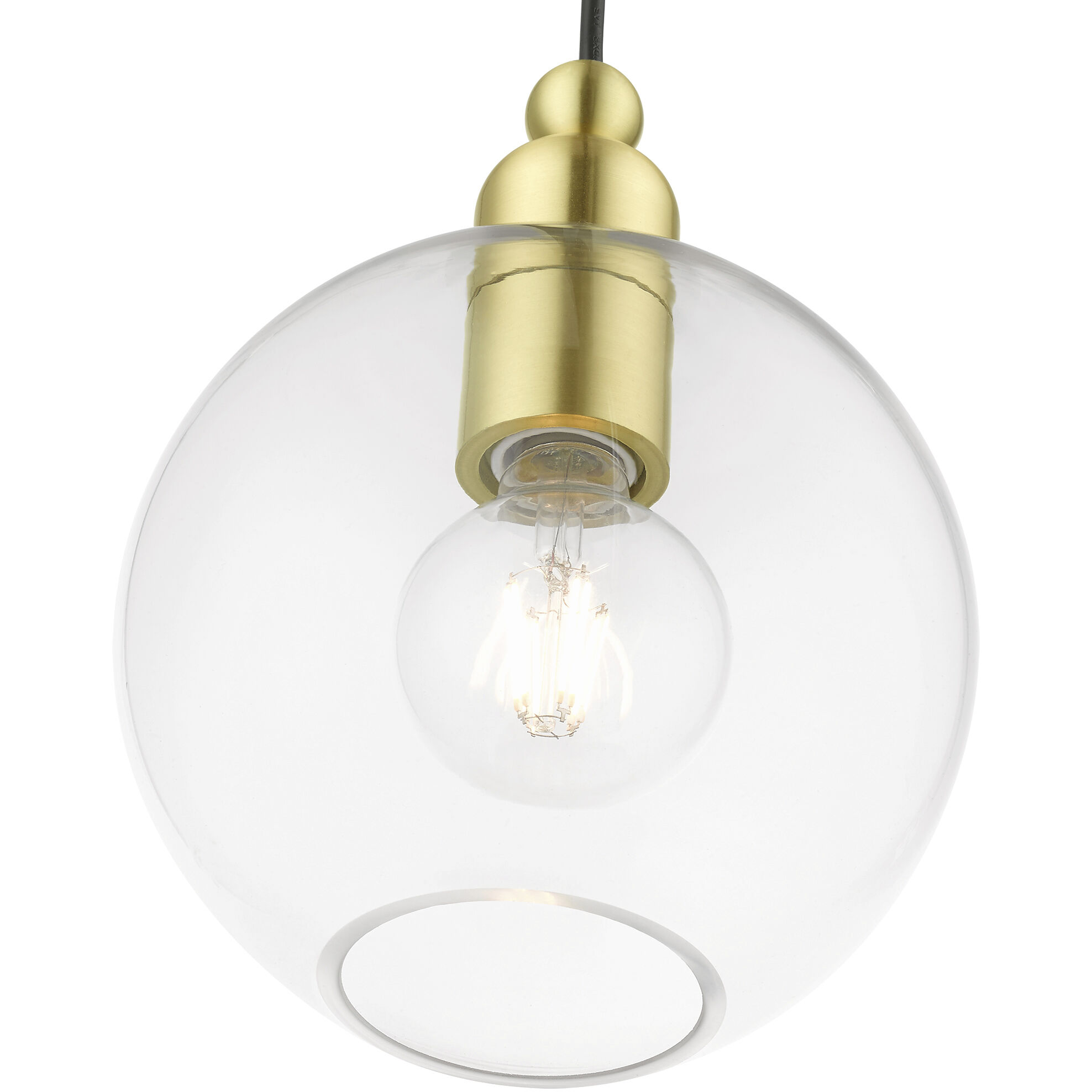 Downtown 1 Light 8 inch Satin Brass Pendant Ceiling Light, Sphere