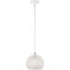Charlton 1 Light 9.88 inch White with Brushed Nickel Accents Pendant Ceiling Light