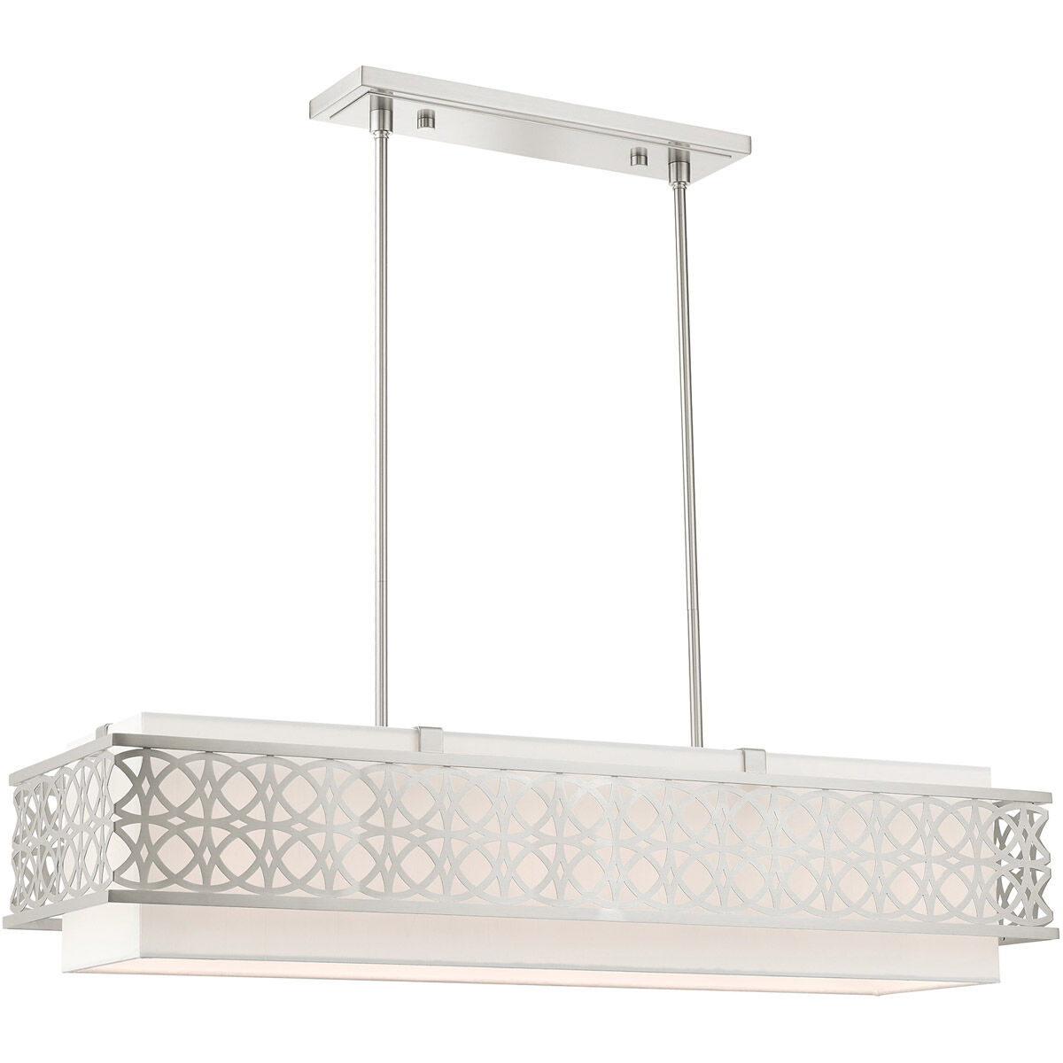 Calinda 6 Light 40 inch Brushed Nickel Linear Chandelier Ceiling Light