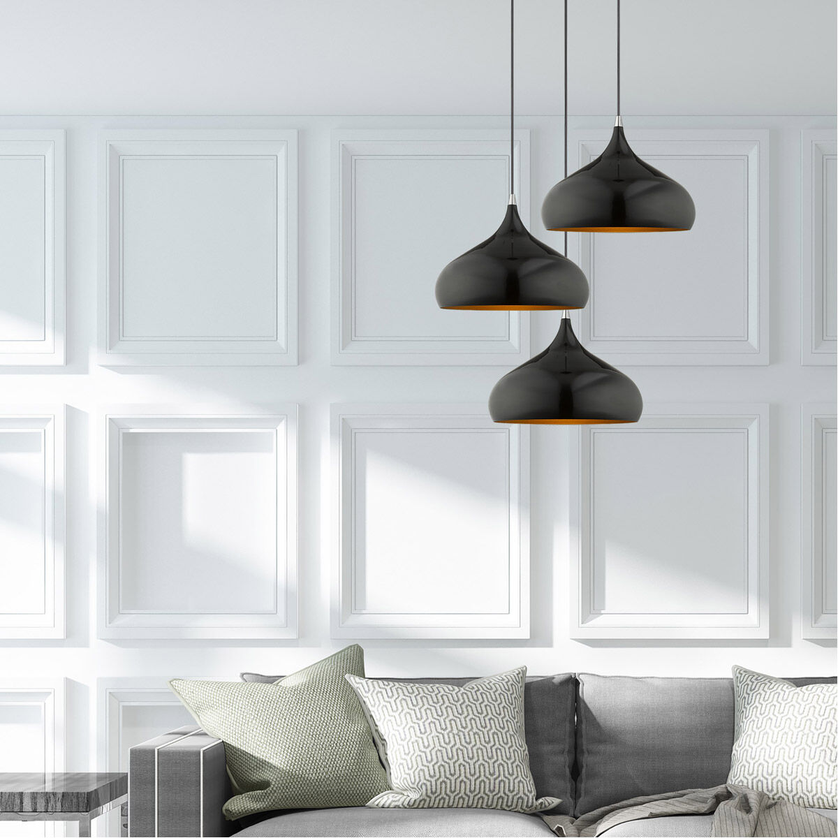 Allison 1 Light 14 inch Shiny Black Mini Pendant Ceiling Light