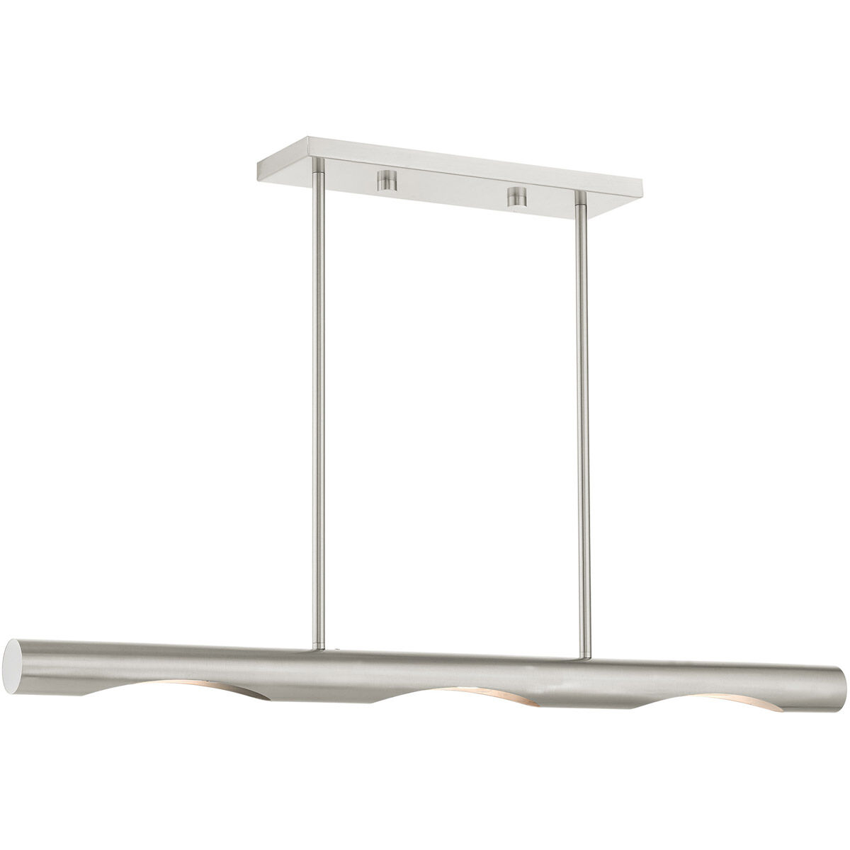 Acra 3 Light 36 inch Brushed Nickel Linear Chandelier Ceiling Light