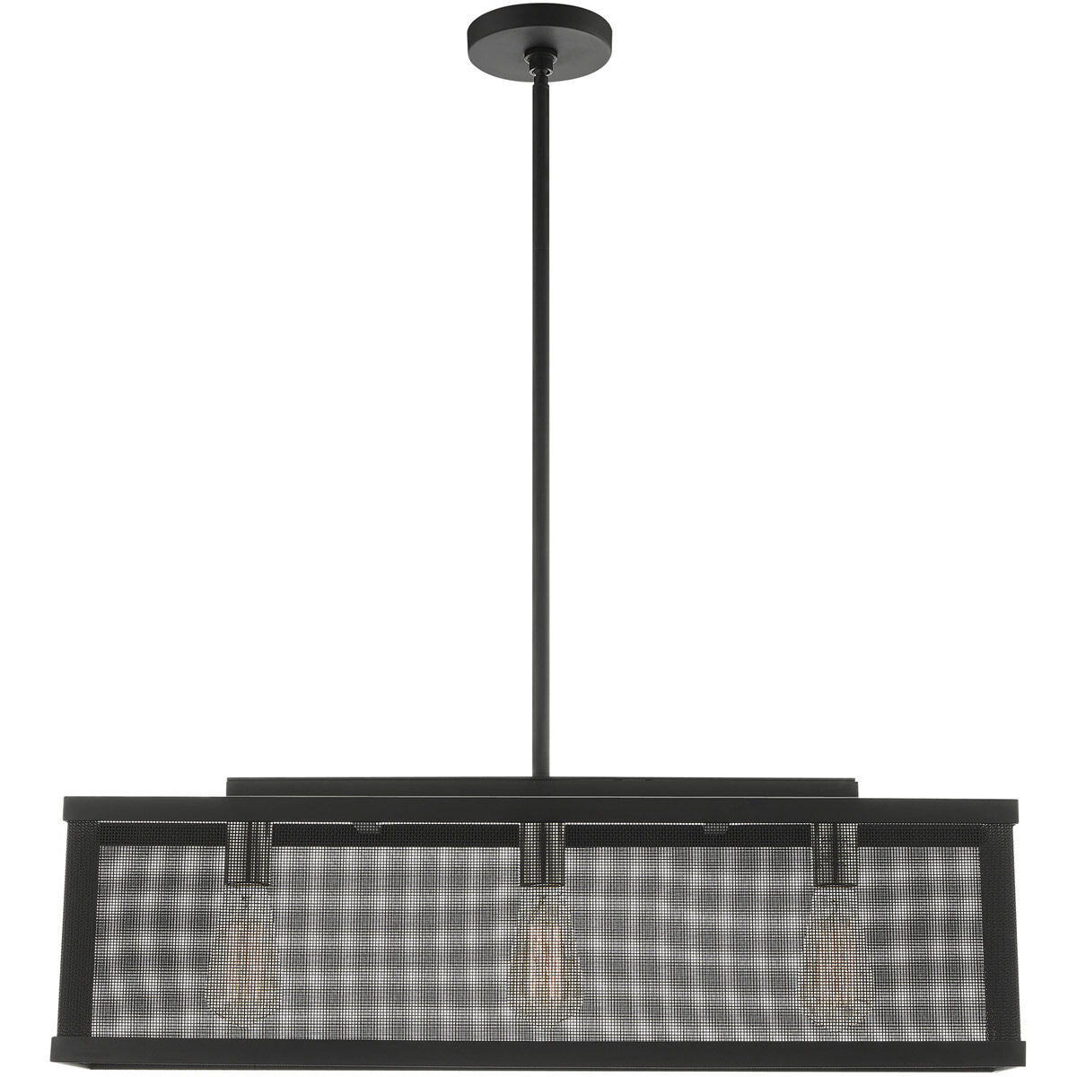 Industro 3 Light 7 inch Black with Brushed Nickel Accents Chandelier Ceiling Light