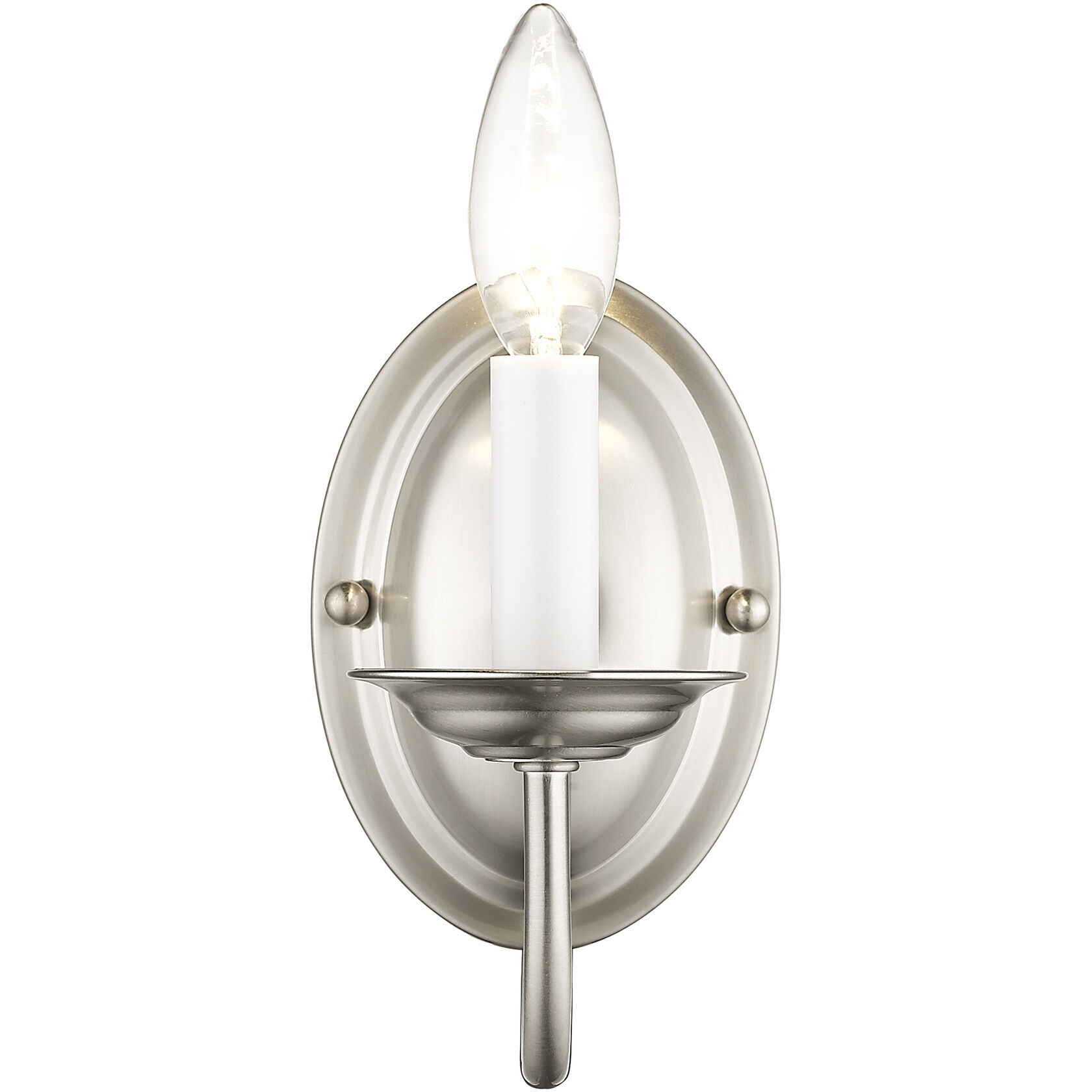 Home Basics 1 Light 4 inch Brushed Nickel Wall Sconce Wall Light