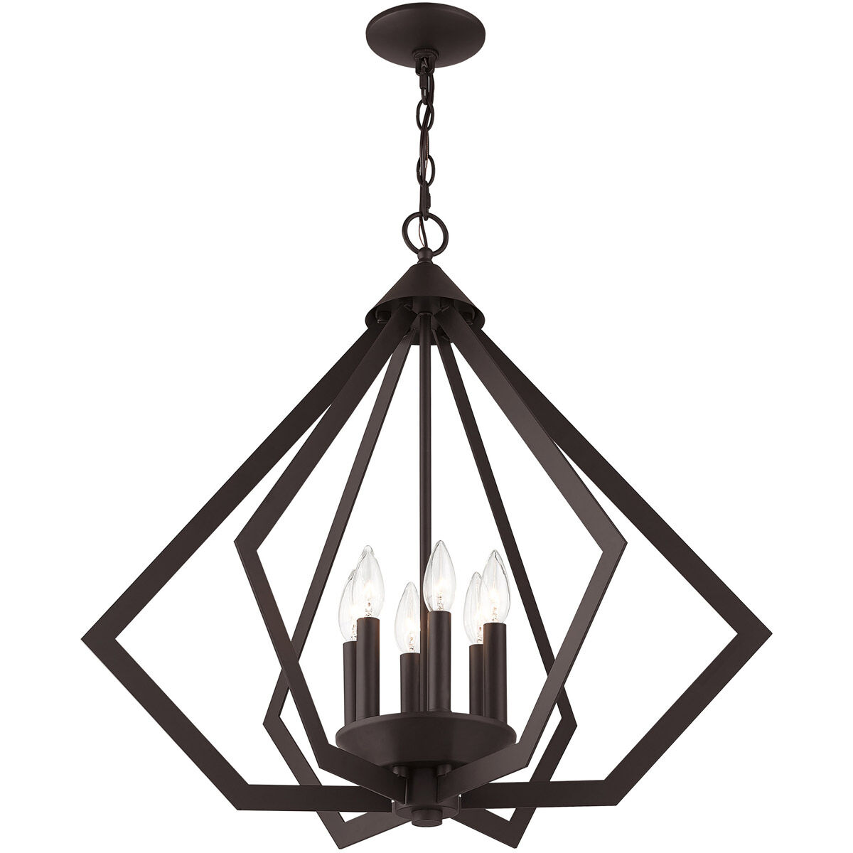 Prism 6 Light 26 inch Bronze Chandelier Ceiling Light