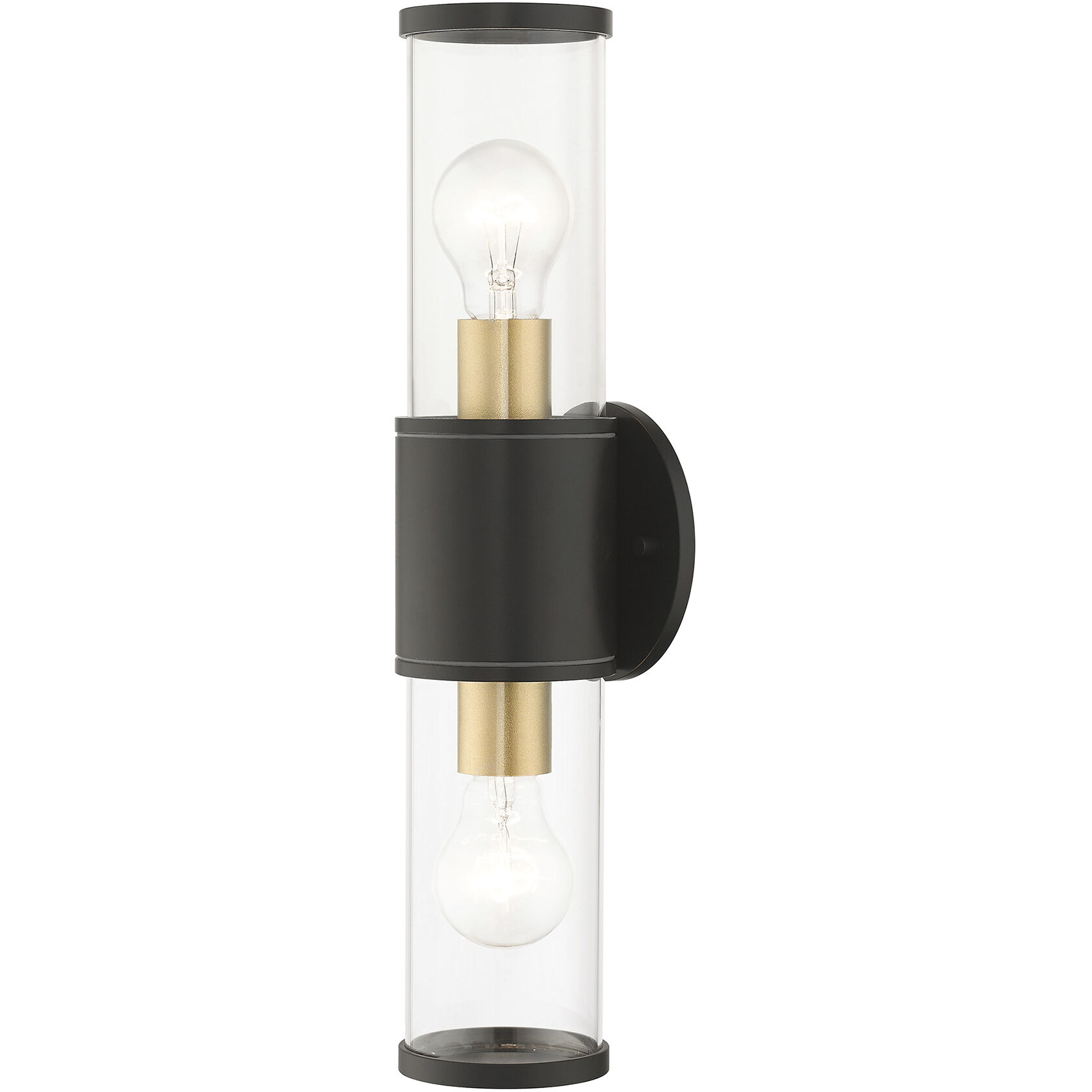 Atlantic 2 Light 17 inch Bronze with Antique Gold Finish Accents ADA Outdoor Large ADA Wall Lantern Wall Light