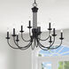 Estate 12 Light 36 inch Black 2-Tier Chandelier Ceiling Light