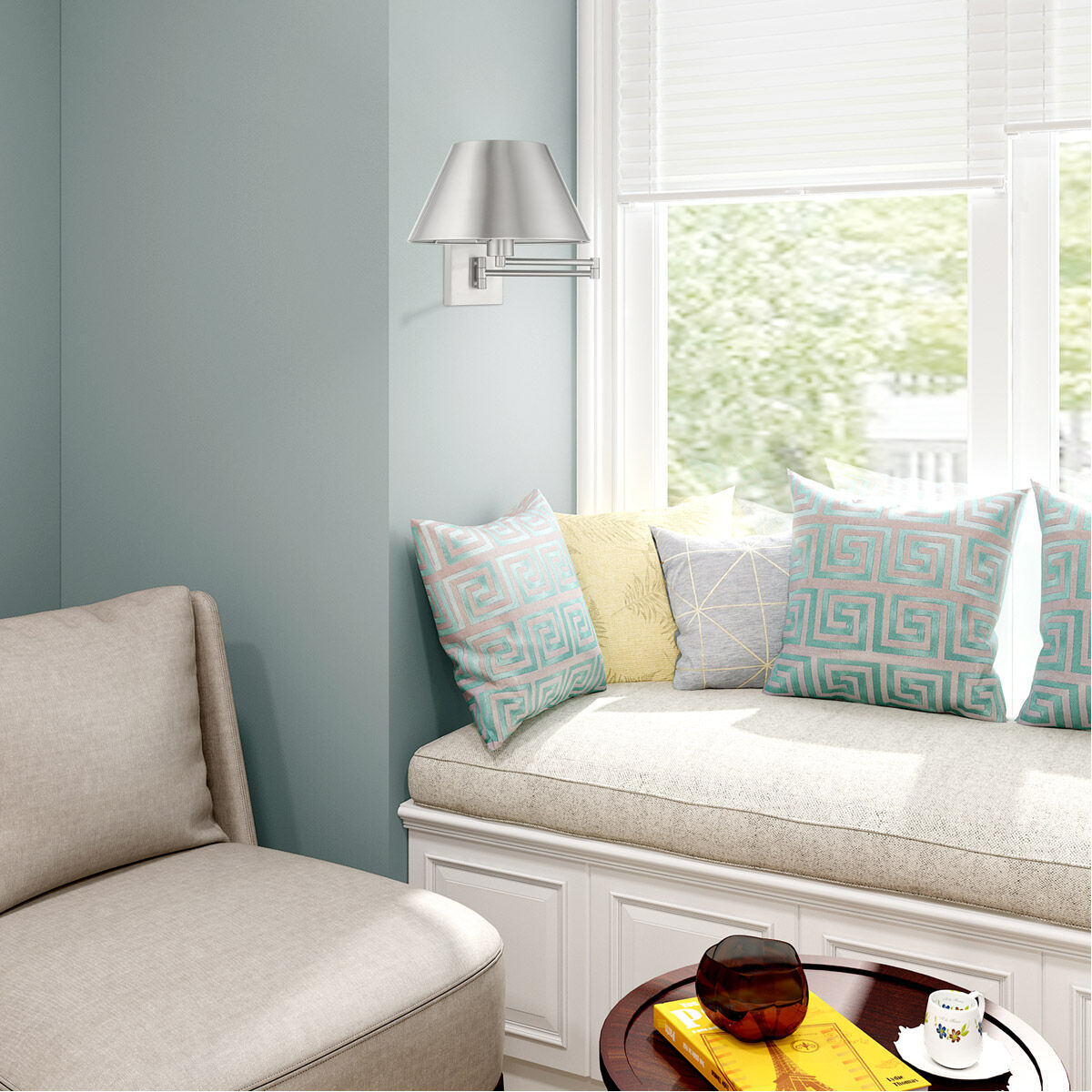 Allison 25 inch 100.00 watt Brushed Nickel Swing Arm Wall Lamp Wall Light