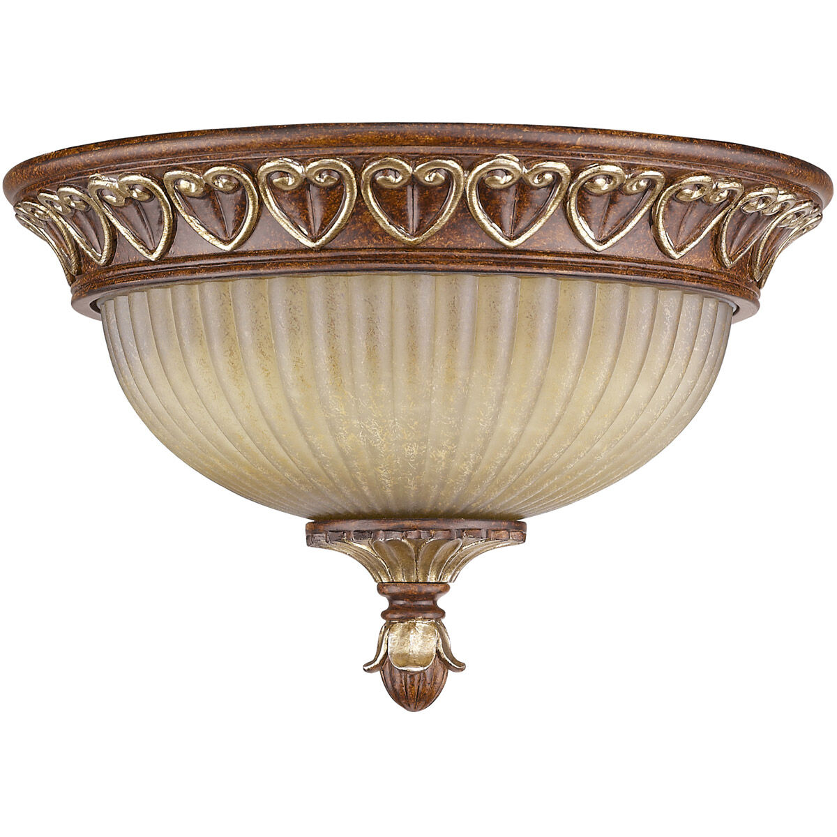 Villa Verona 2 Light 11 inch Verona Bronze with Aged Gold Leaf Accents Flush Mount Ceiling Light