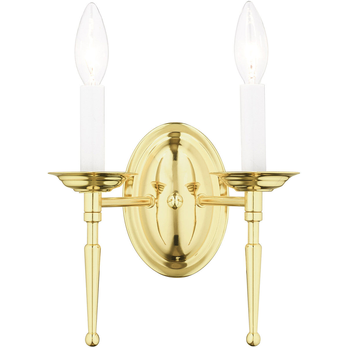 Williamsburgh 2 Light 10 inch Polished Brass Wall Sconce Wall Light