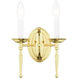 Williamsburgh 2 Light 10 inch Polished Brass Wall Sconce Wall Light