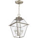 Westover 2 Light 9 inch Brushed Nickel Outdoor Pendant Lantern