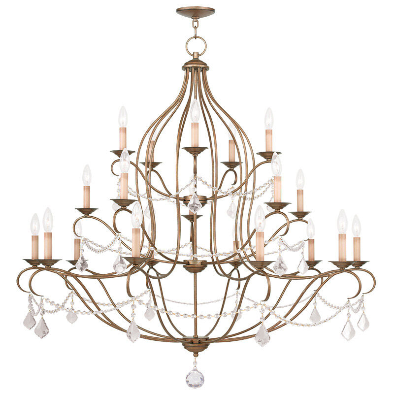 Chesterfield 20 Light 46 inch Antique Gold Leaf Chandelier Ceiling Light