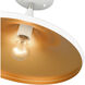 Waldorf 1 Light 14 inch White with Brushed Nickel Finish Accents Semi-Flush Ceiling Light
