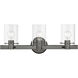 Munich 3 Light 23 inch Black Chrome Vanity Sconce Wall Light