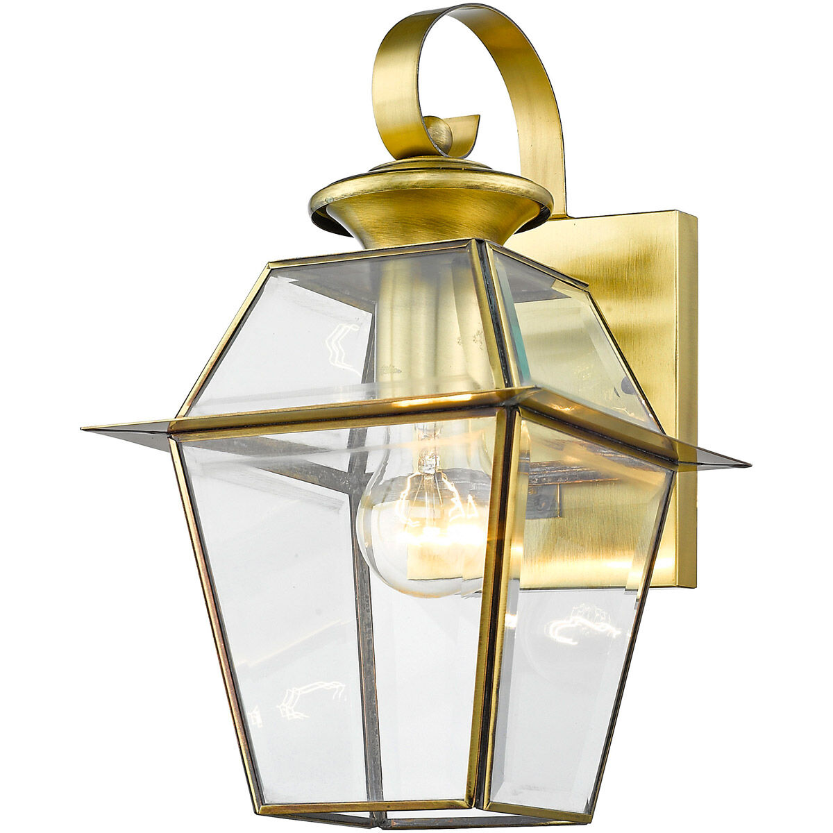 Westover 1 Light 13 inch Antique Brass Outdoor Wall Lantern