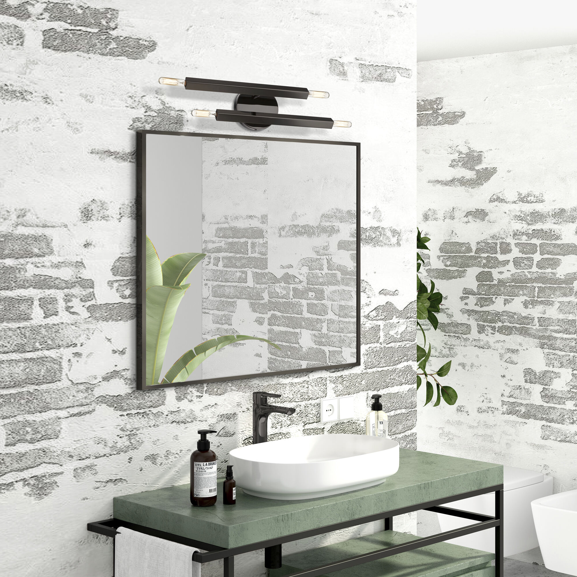 Monaco 4 Light 5.13 inch Black Chrome ADA Wall Sconce Wall Light