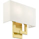 Meridian 2 Light 13 inch Satin Brass ADA ADA Sconce Wall Light