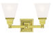 Mission 2 Light 15 inch Polished Brass Bath Vanity Wall Light