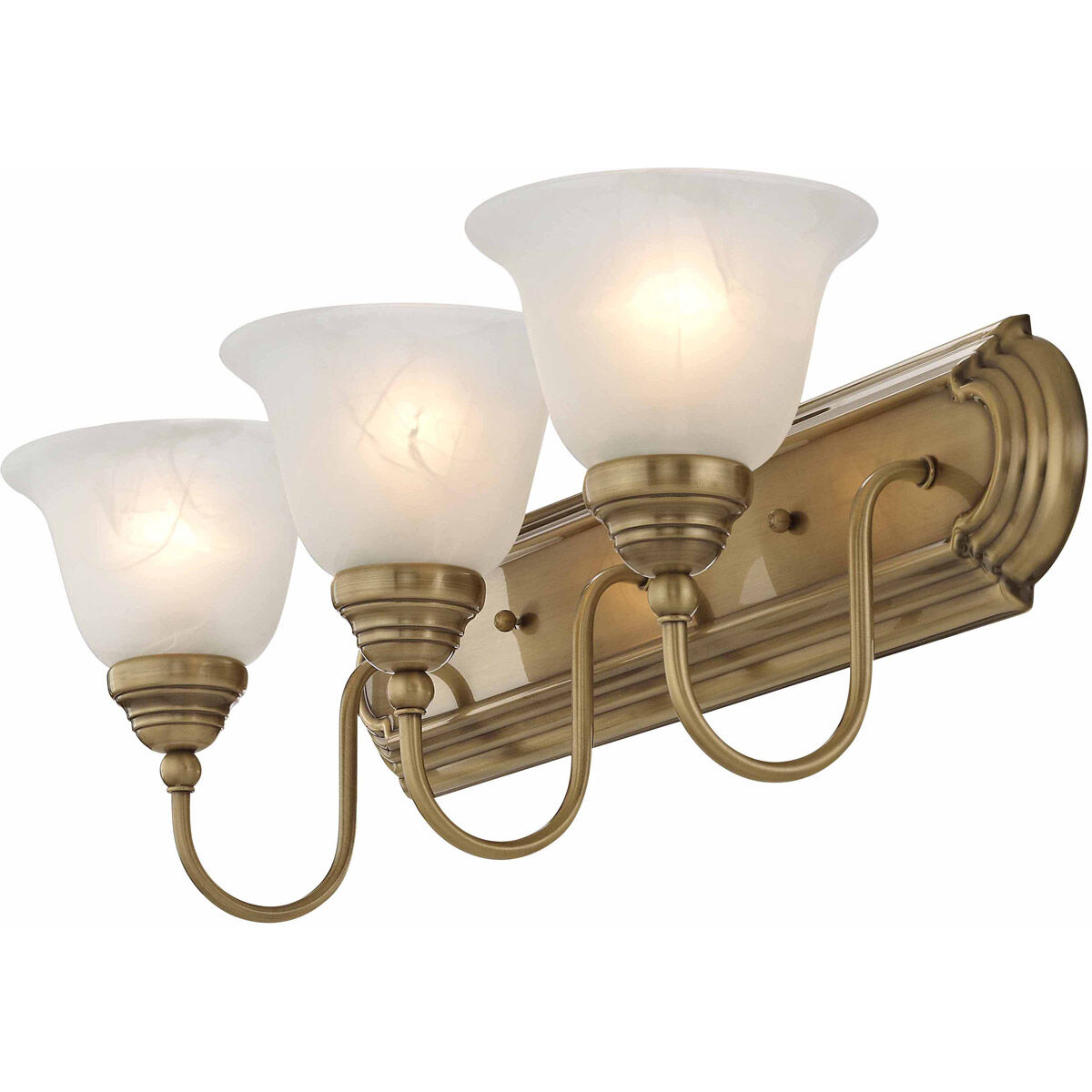 Belmont 3 Light 24 inch Antique Brass Bath Vanity Wall Light
