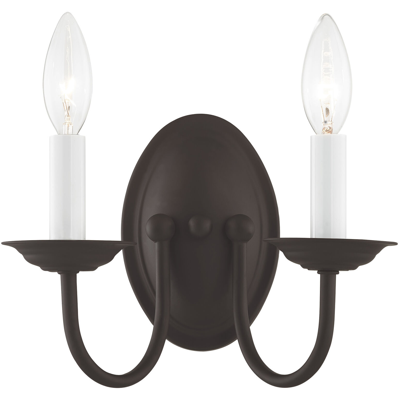 Home Basics 2 Light 10 inch Bronze Wall Sconce Wall Light