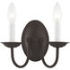 Home Basics 2 Light 10 inch Bronze Wall Sconce Wall Light