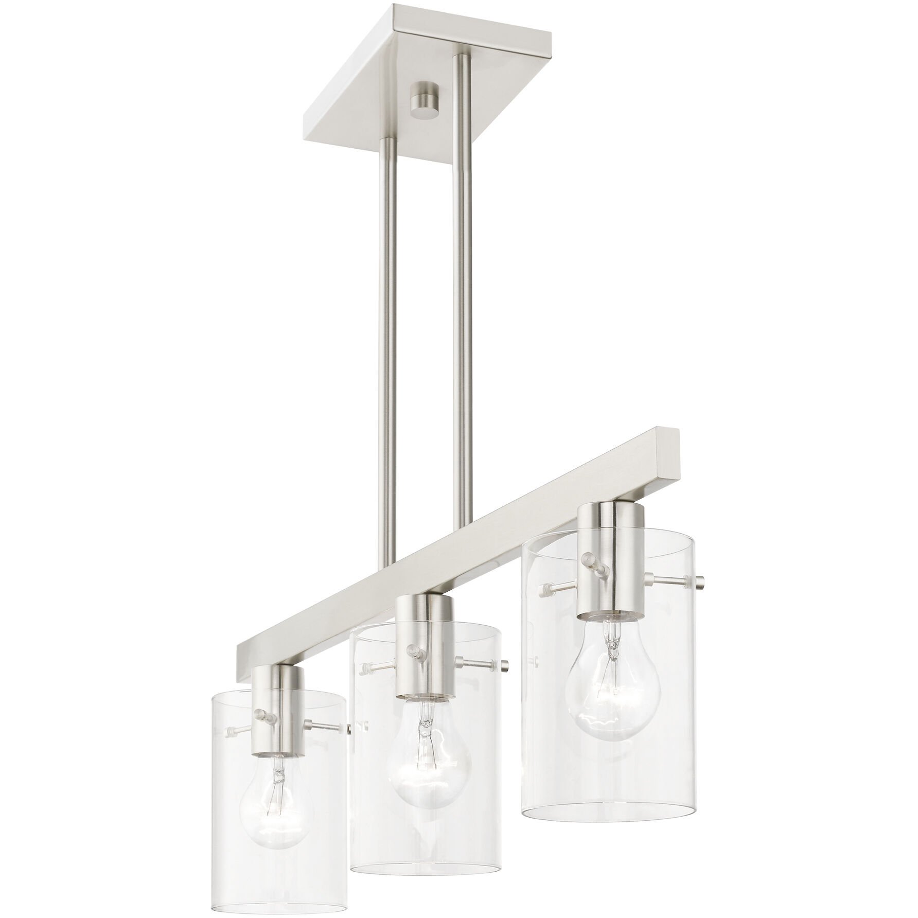 Munich 3 Light 30 inch Brushed Nickel Linear Chandelier Ceiling Light