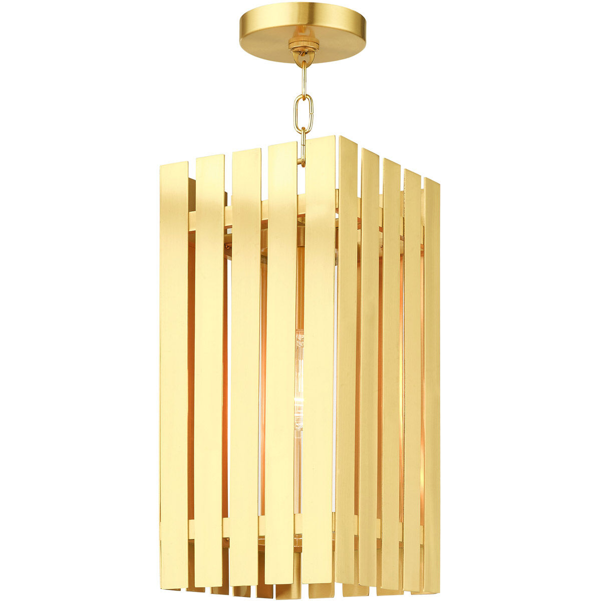Greenwich 1 Light 8 inch Satin Brass Outdoor Pendant Lantern