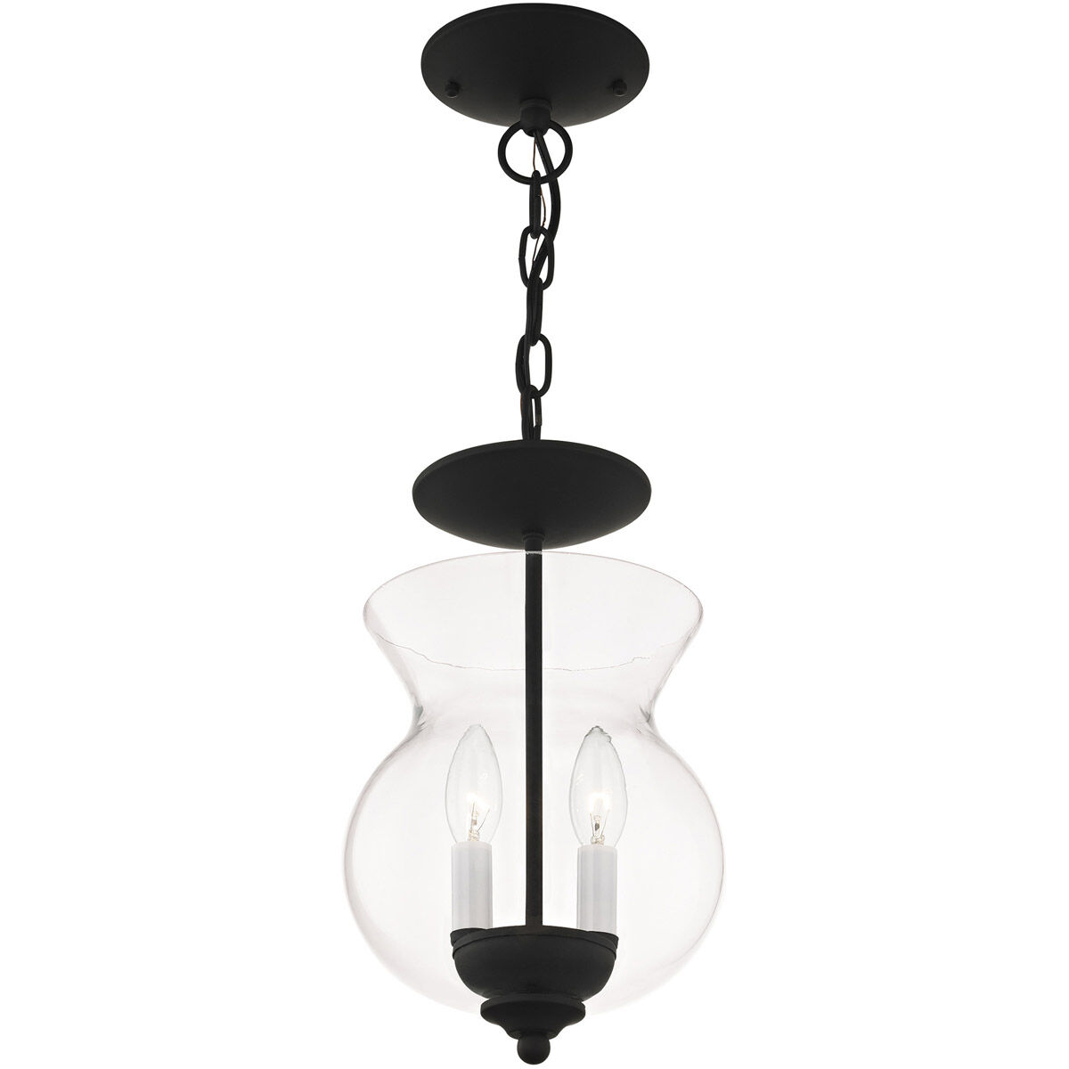 Heritage 2 Light 8 inch Black Convertible Mini Pendant/Ceiling Mount Ceiling Light