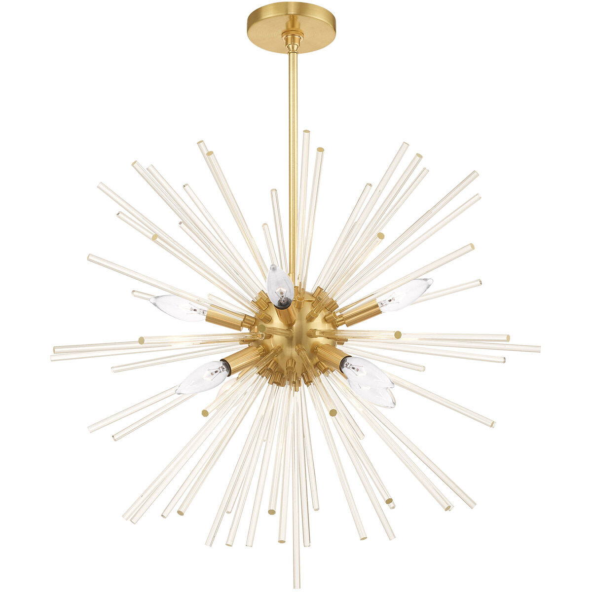 Utopia 8 Light 26 inch Satin Brass Pendant Chandelier Ceiling Light