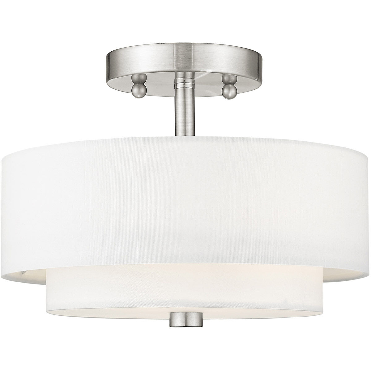 Claremont 2 Light 11 inch Brushed Nickel Semi-Flush Mount Ceiling Light