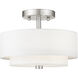 Claremont 2 Light 11 inch Brushed Nickel Semi-Flush Mount Ceiling Light