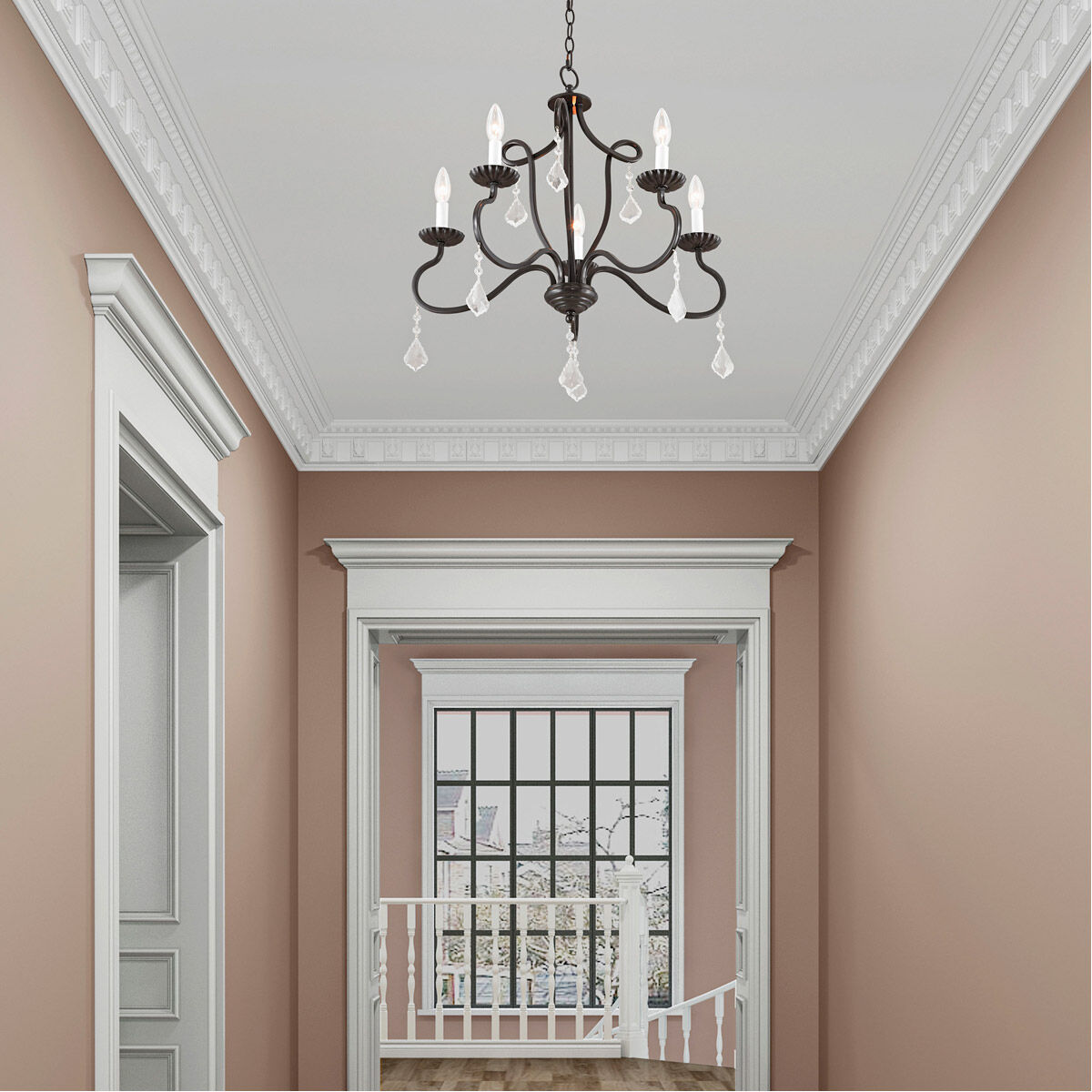 Callisto 5 Light 24 inch English Bronze Chandelier Ceiling Light