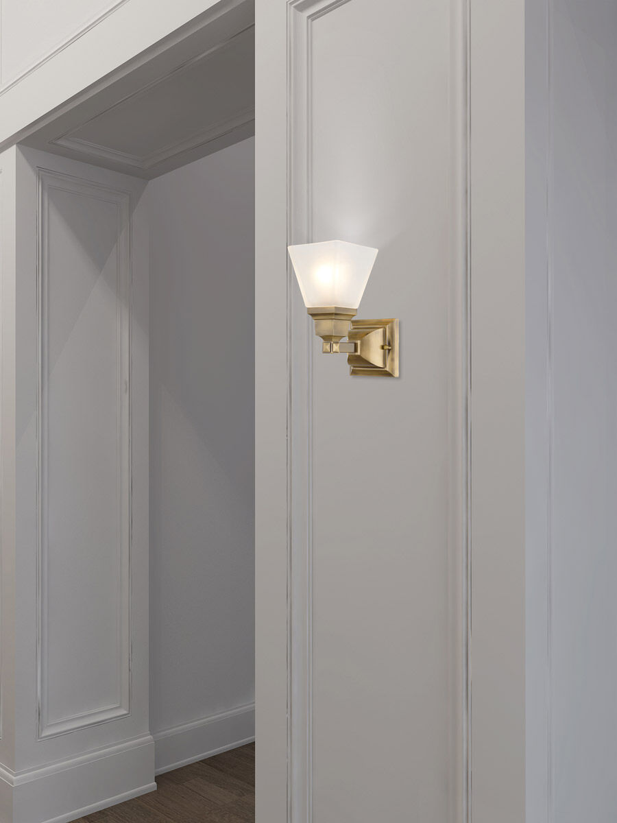 Mission 1 Light 5 inch Antique Brass Wall Sconce Wall Light