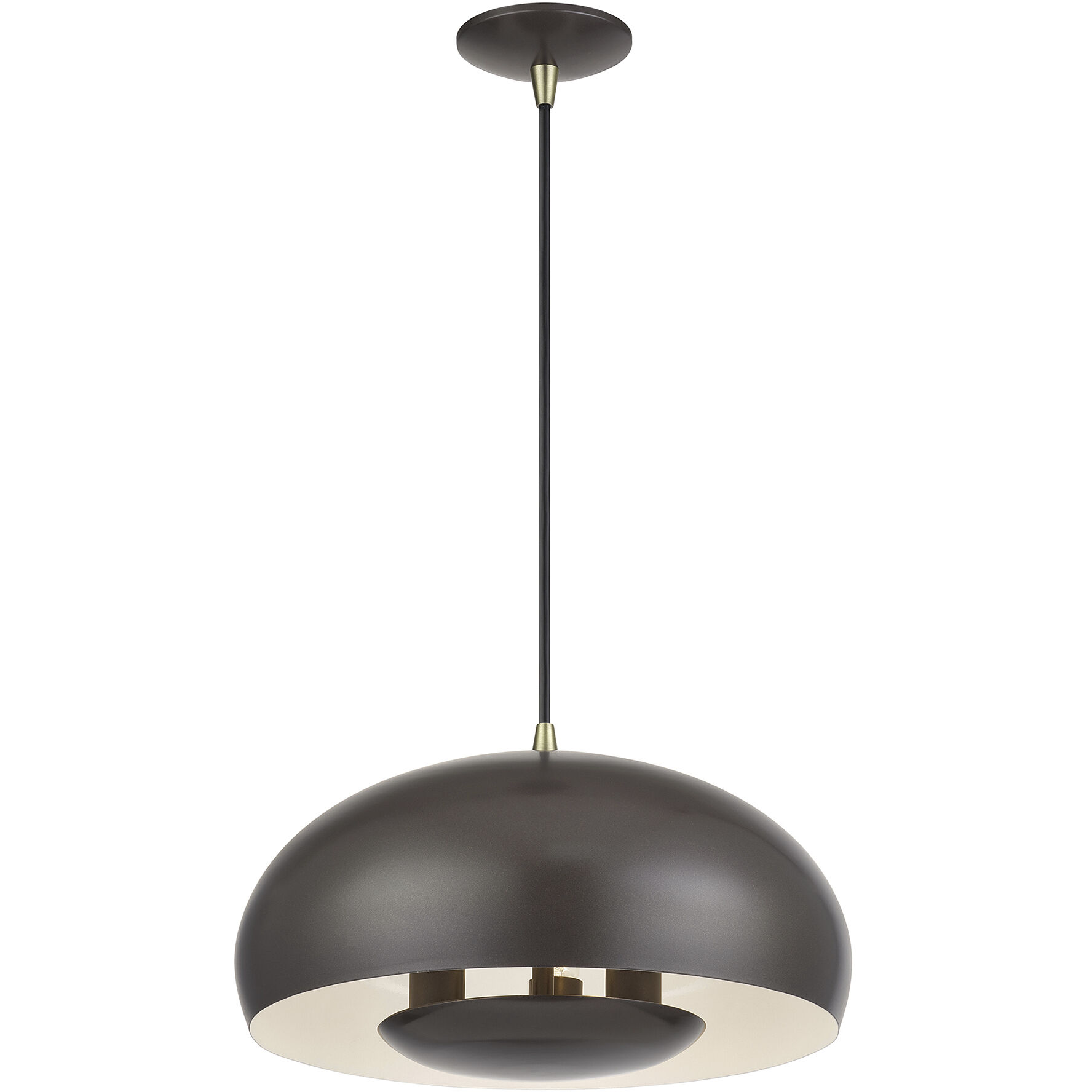 Domma 3 Light 17 inch English Bronze with Antique Brass Accents Pendant Ceiling Light